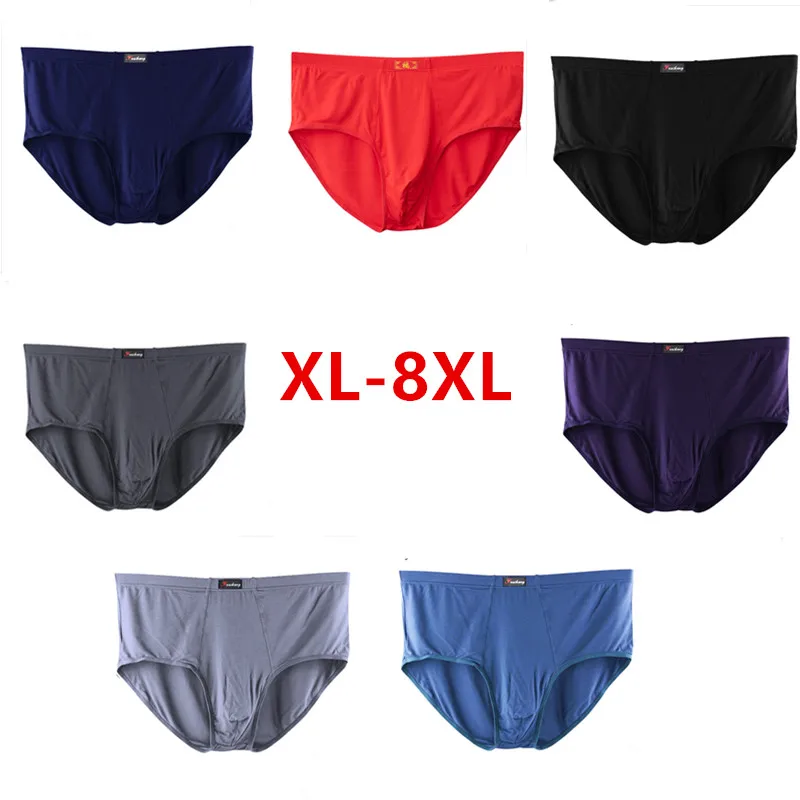 150KG High Waist Briefs Men 8XL 7XL 6XL 5XL Panties Bamboo Triangle Underwear Male Modal Shorts Plus Size Oversized Underpants