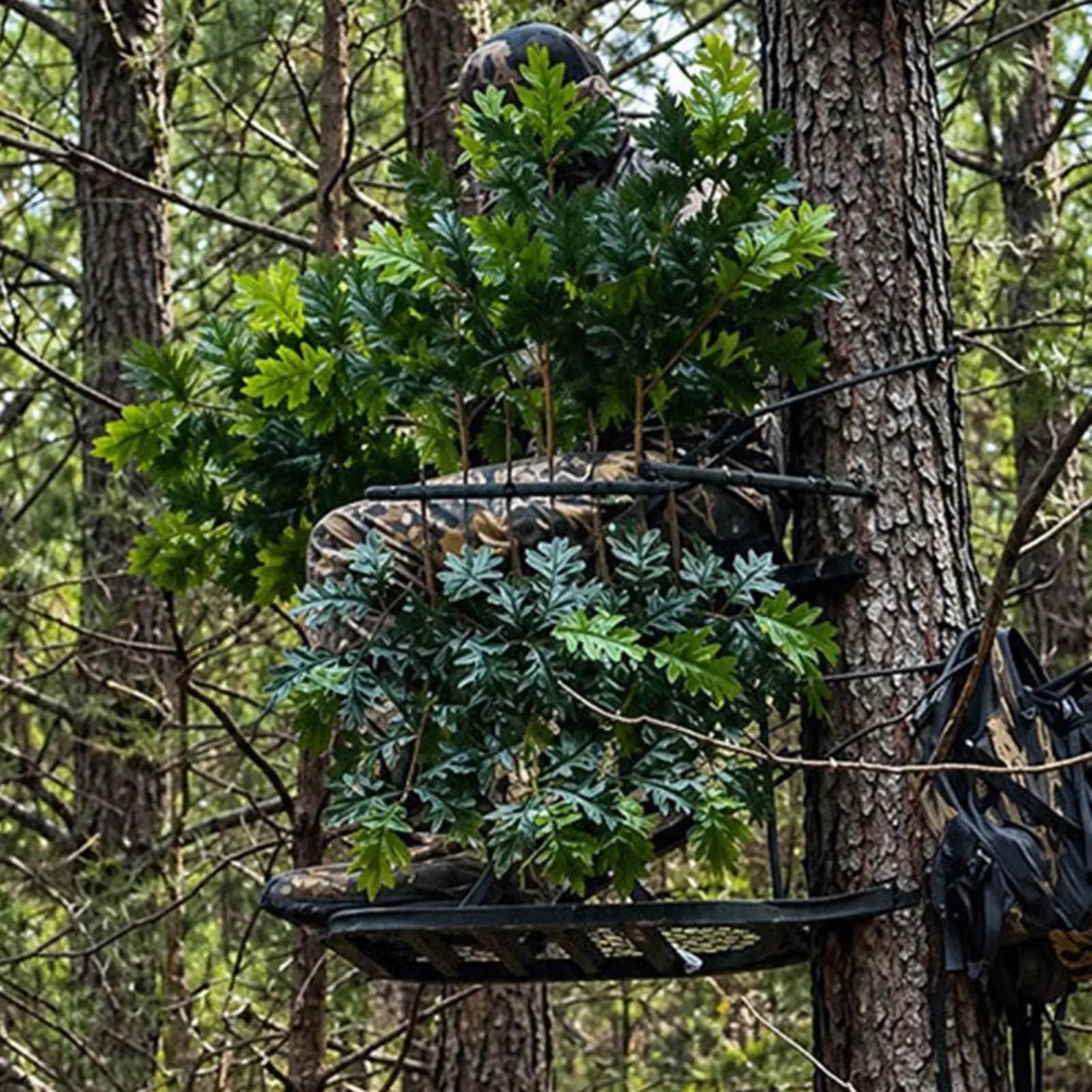 Hunting Camouflage Branch Stand Metal Portable Adjustable Waterproof Support Artificial Tree Stand for Wild Boar Hunting