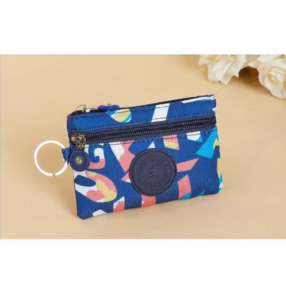 Mode Leinwand Geldbörse mit Schlüssel Ring Wasserdicht Kreditkarte Halter Floral Tragen-beständig Brieftasche Geld Tasche Männlich Weiblich