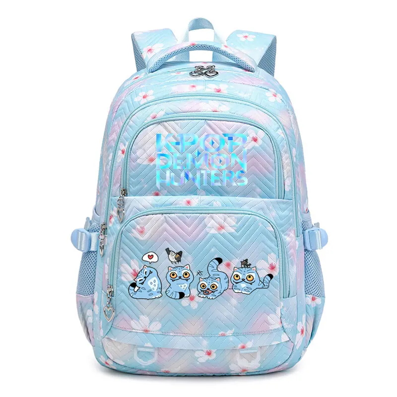 KPop Demon Hunters Backpack Cat Derpy Print Cartoon School Bag High Quality Large Capacity Boys Girls Student Leisure Backpacks