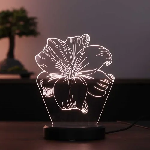 Lotus lampa stołowa LED czarna podstawa