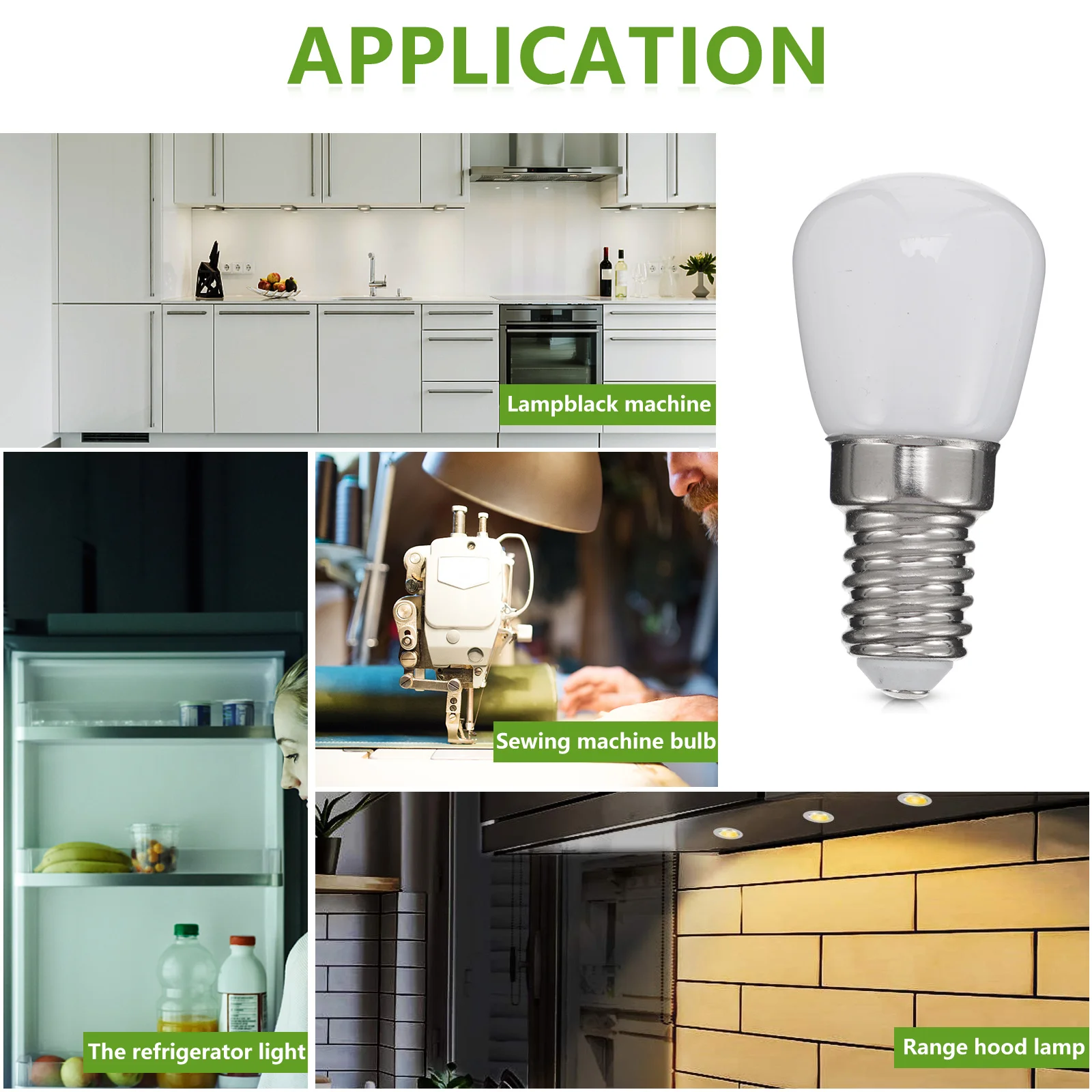 

4Pcs E14 LED Refrigerator Bulb 3W Ceramic Durable Low Power Energy Saving Appliance Light for Fridge Chandelier Replacement