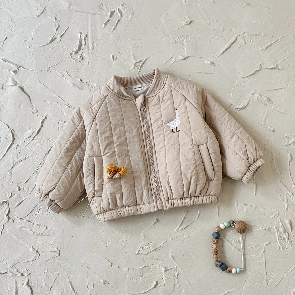 Kleinkind Baby Junge Mädchen Jacken Herbst Winter Langarm Gans Stickerei Baumwolle Mäntel Oberbekleidung Kinder Kleidung – Detail 3