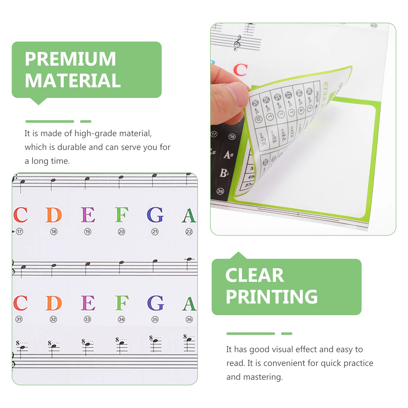 

Keyboards Sticker Piano Stickers Transparent Introductory Removable Music Instrument Supplies