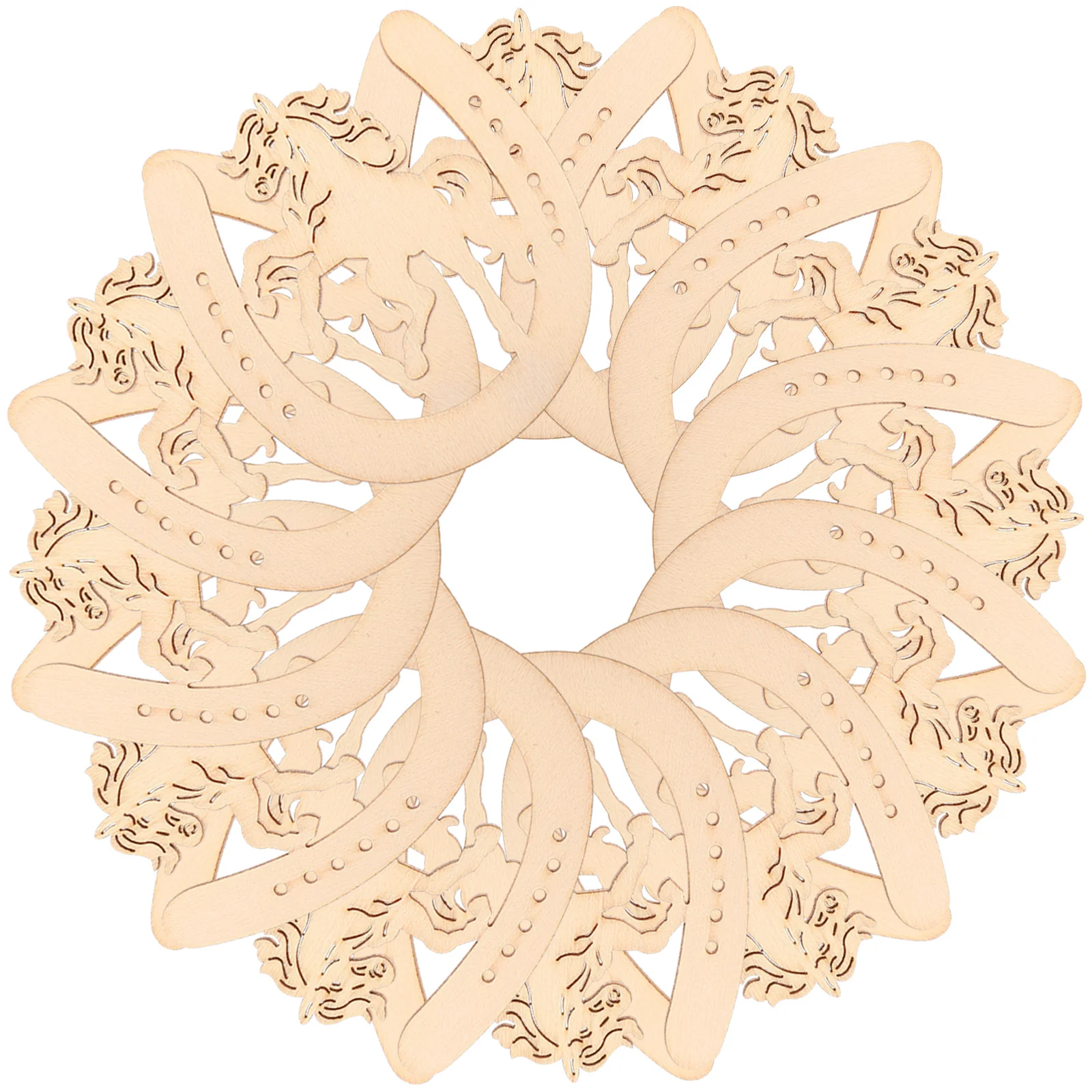 

48pcs Diy Wooden Slices Horseshoe Shape Unfinished Wood Chips For Kids Painting Graffiti Craft Home Decor Handicraft Supply