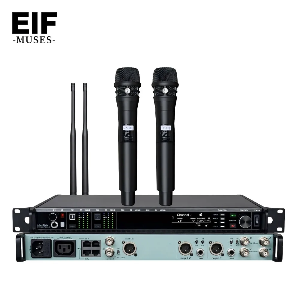 EIF AD4D-3 2025 New Arrival  Professional Portable Handheld Uhf Wireless Microphone System for Singing Karaoke