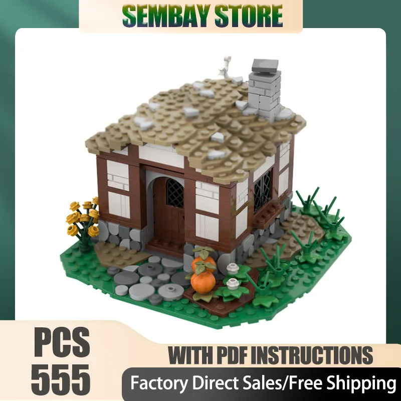 

Medieval Castle Model Moc Building Bricks Modular Cozy Medieval Hut Model Technology Blocks Christmas DIY Toy Construction Gifts