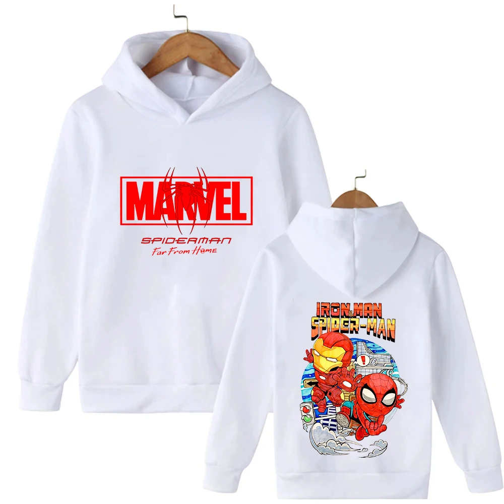 سترة بقلنسوة للرجال بتصميم إبداعي فريد من نوعه على الوجهين من Marvel Spider-Man بطباعة جرافيك لجميع المواسم القطنية للفصول الأربعة