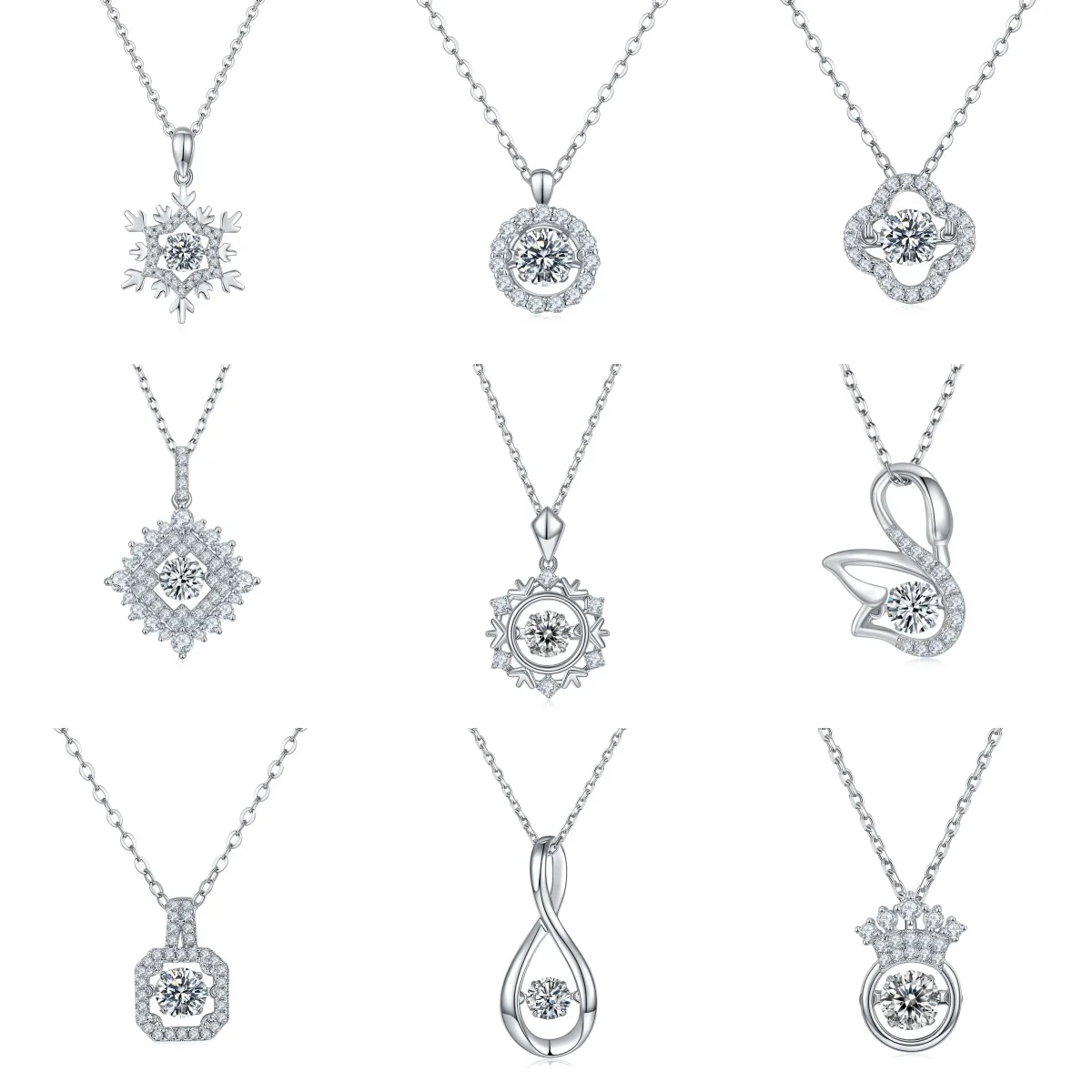 

Высокое качество S925 посеребренная платиновая агаль серии 26 стилей муассанитовое ожерелье для женщин подарок на день рождения