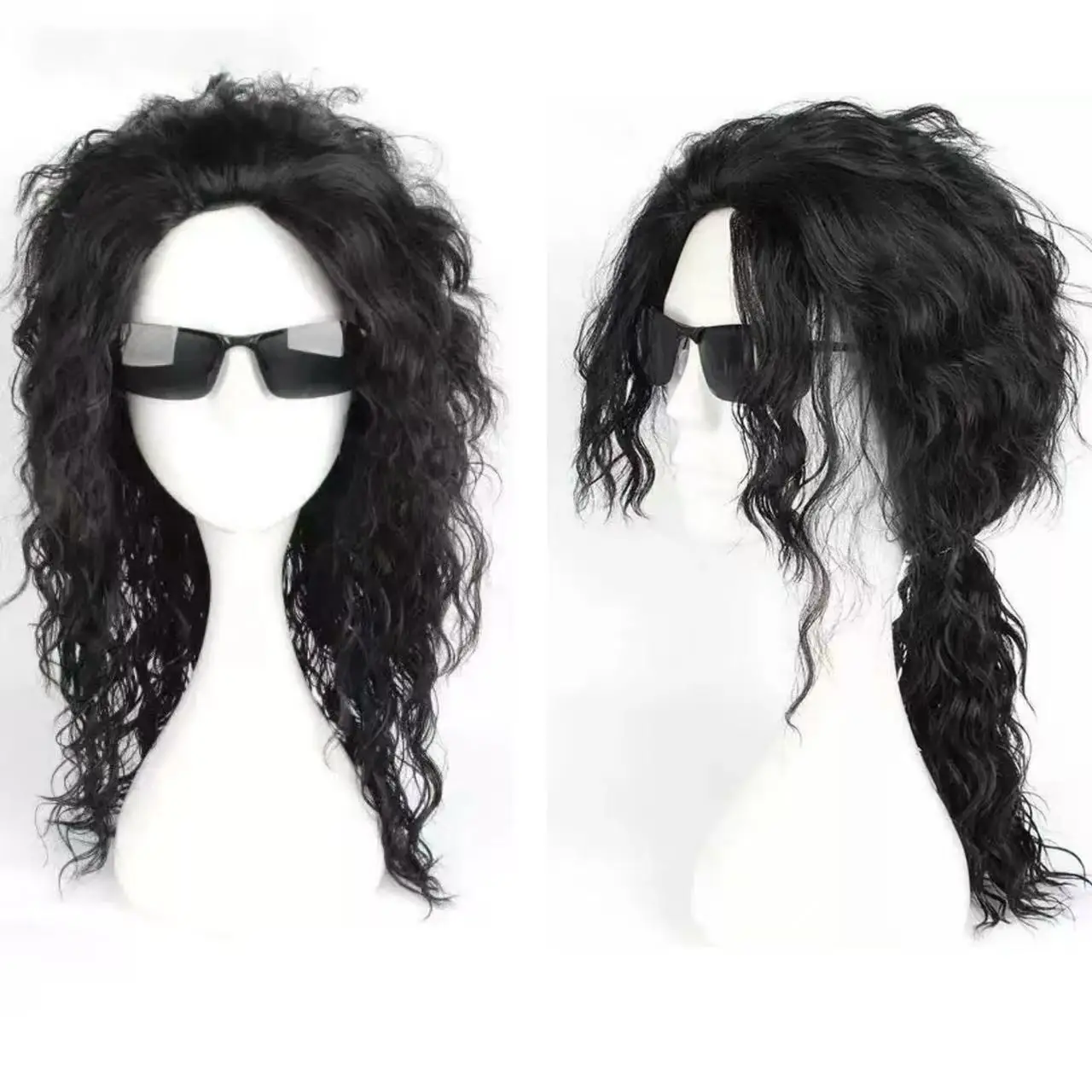 Synthetic Cosplay Wig Black Woolly Curly Michael Jackson Party Costume Dress Up Performance Wigs
