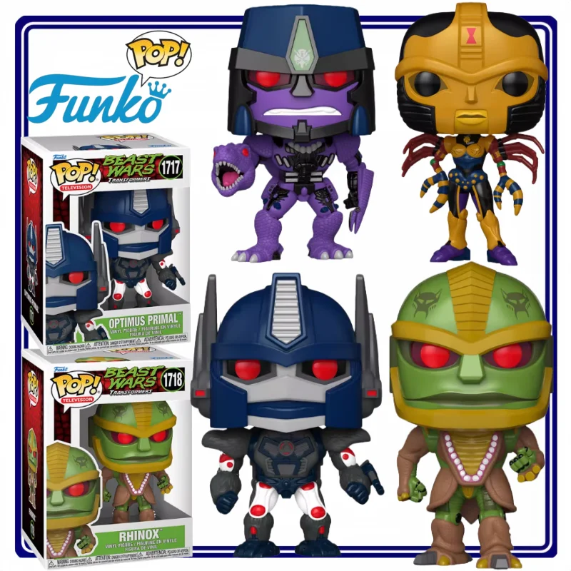 Funko POP New Transformers Temporada 5 - Black Widow Warstar Gorilla Capitán Rinoceronte Figura Set - Regalo para juguetes para niños Periférico