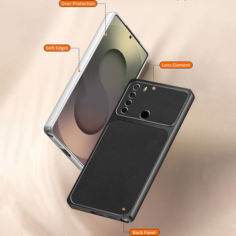 Non-Slip Drop-proof Matte Covers for Honor Play60Plus Classic Lychee-Textured Leather Ultra-SlimAnti-Scratch Soft Phone Cases