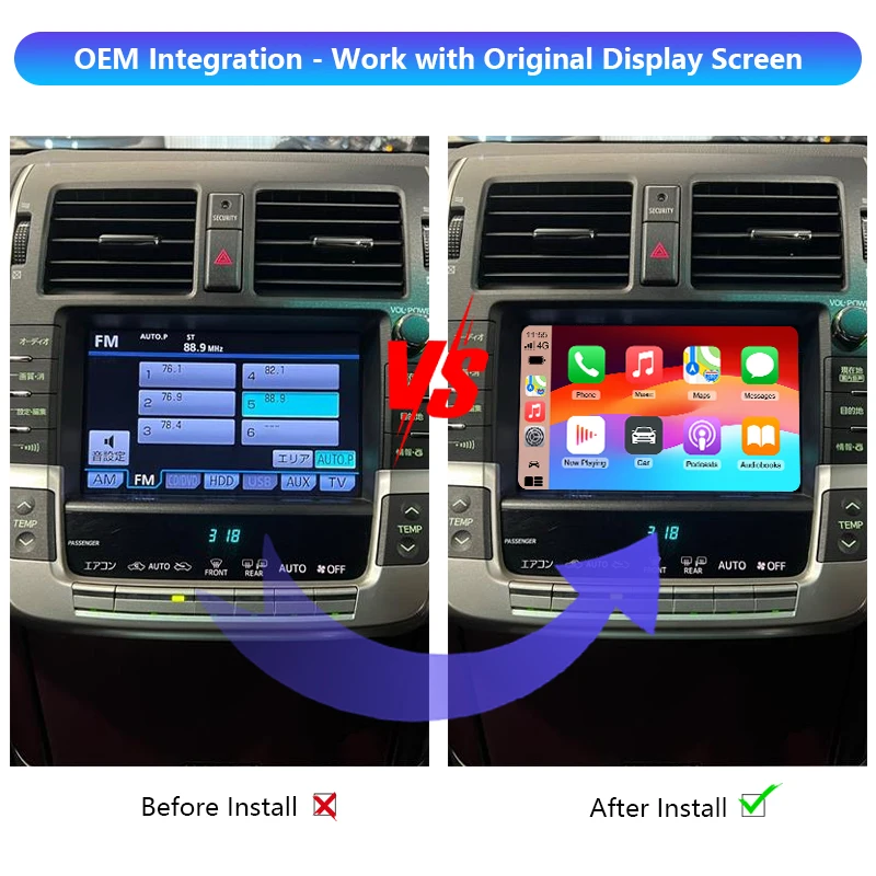 Crown Majesta URS206 Wireless CarPlay Multimedia Decoding Box Android Auto Integration Kits