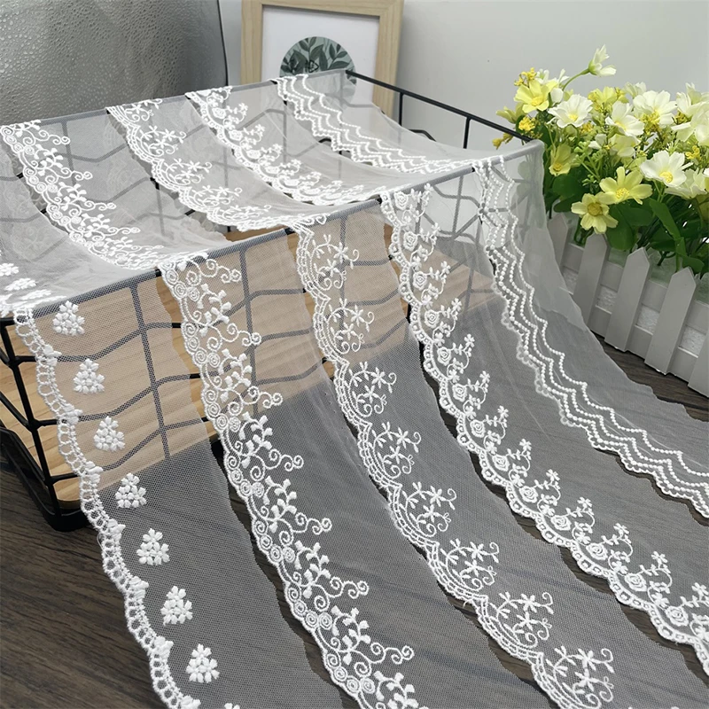 

Handmade Cotton Mesh Lace Fabric, Embroidery Decoration, DIY Garment, Needlework Sewing, 19Yards, 247