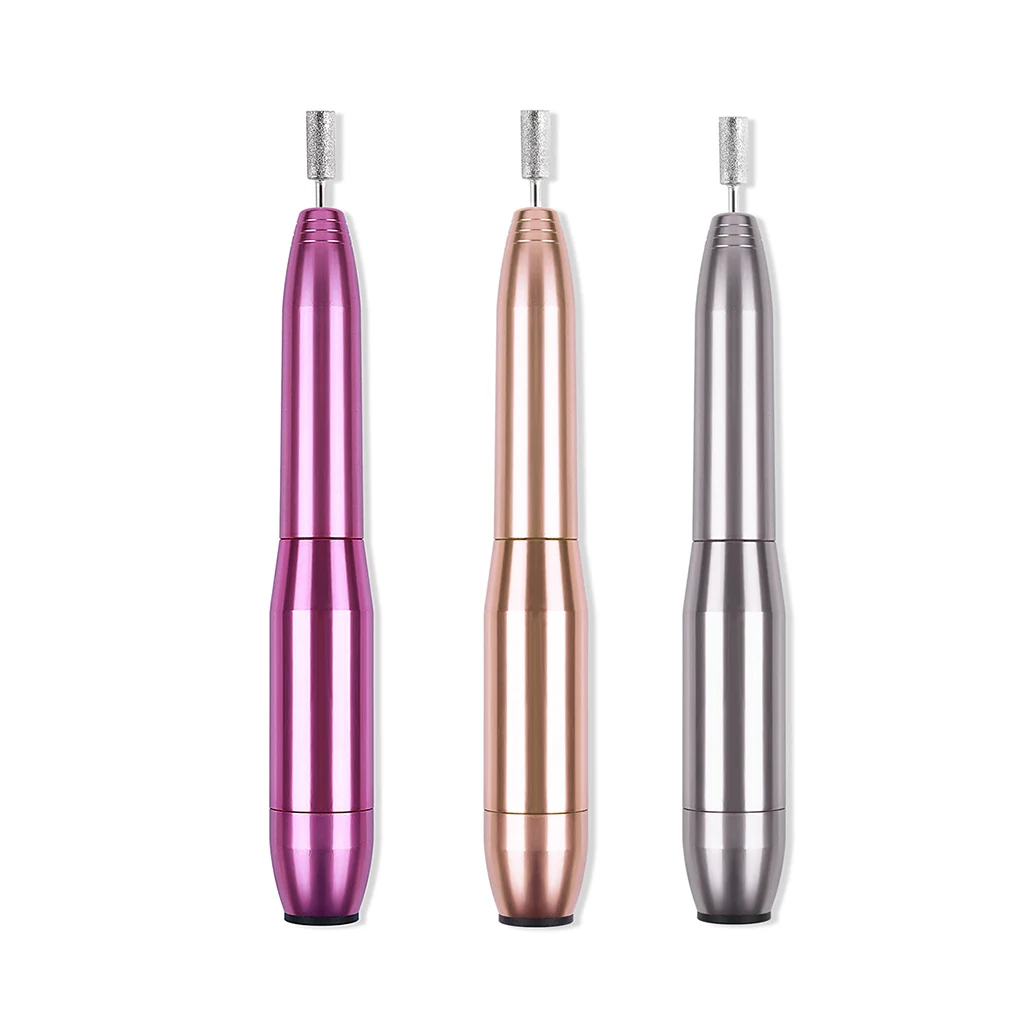 Nail Drill Pen Electric USB Nail Art Grinder Machine Adjustable Manicure Pedicure Mill Polisher  Rose Red