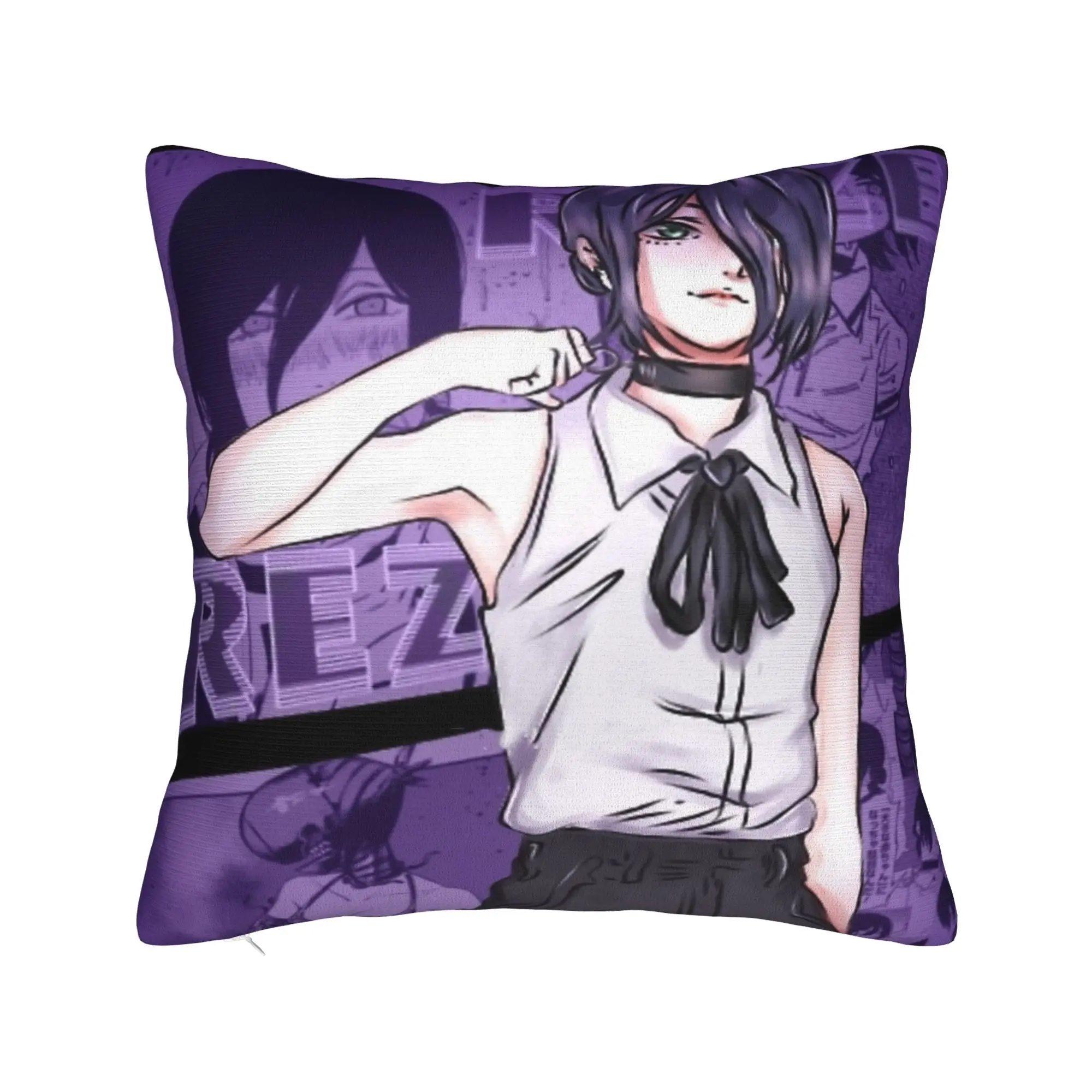 Chainsaw Man Doodle The Bombes Demon Pillowcases  Cute Funny Pillow Case For Living Room Chair Custom Pillow Cover