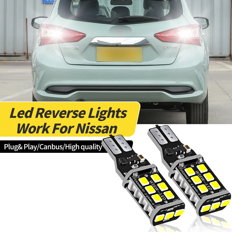 

4/10PCS Canbus T16 T15 921 W16W White LED Car Backup Reverse Lights For Nissan Micra/Qashqai/X-Trail T32/Sylphy/Tiina/Pathfinder
