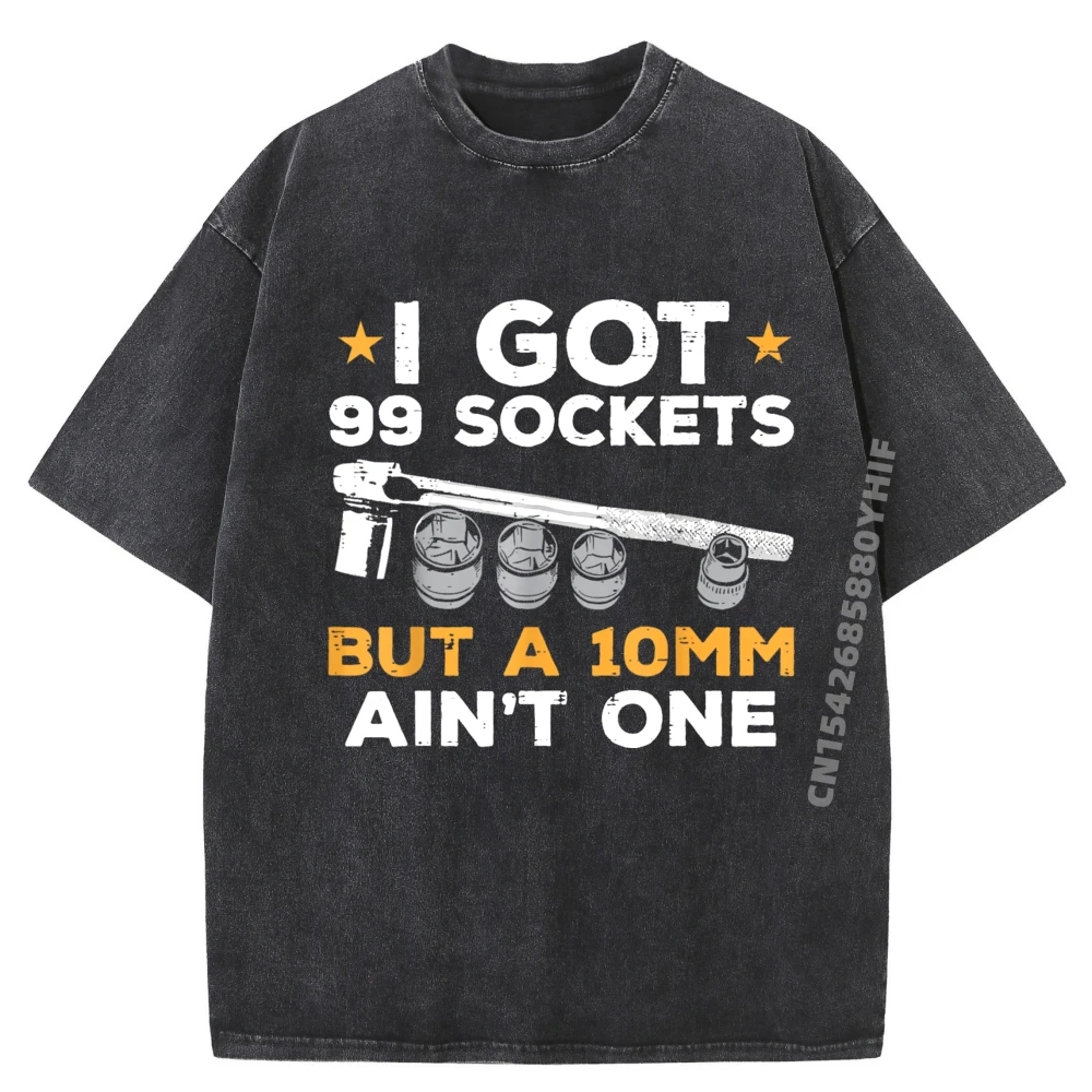 

Последняя повседневная футболка с рисунком I Got 99 Sockets, 10 мм, мужские молодежные топы и футболки, винтажная потертая футболка с принтом