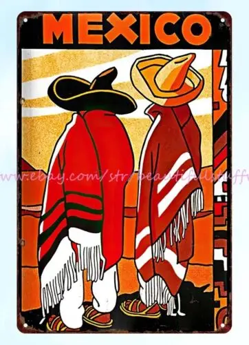 Mexican Art Mexico Travel Poster metal tin sign inspirational wall art