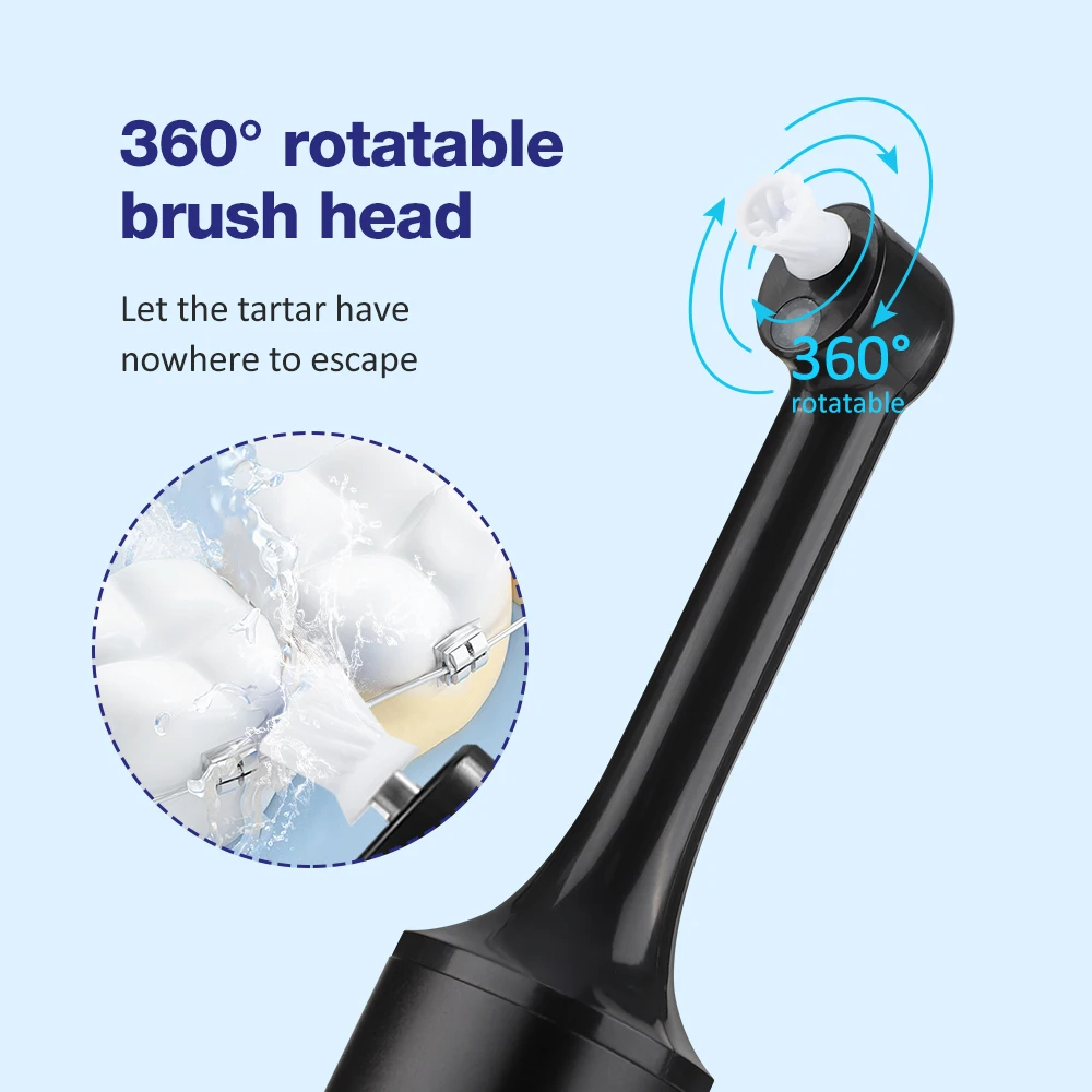 Electric Dental Tartar Remover Tooth Polisher with 5 Replaceable Heads Teeth Whitening Plaque Cleaning Oral Care Tools