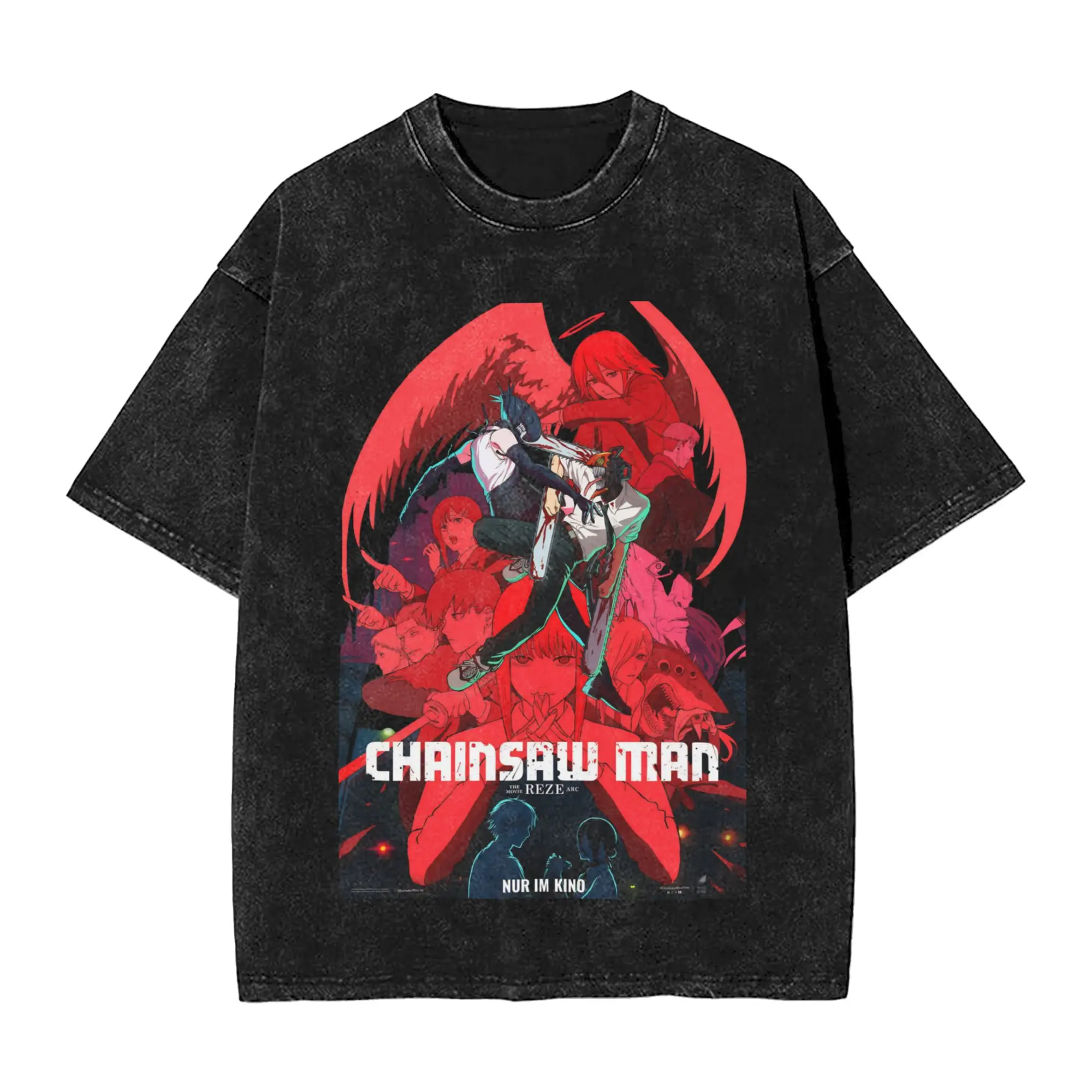 Anime Chainsaw Man T Shirts Men 100% Cotton Funny T-Shirt Crew Neck Kobeni Manga Denji Power Reze Tees Short Sleeve Clothing