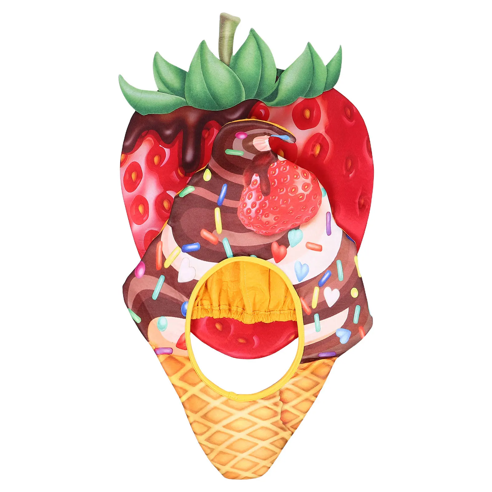

2Pcs Cream Hat Funny Costume Headwear Party Photo Prop Dress Up Halloween Cosplay Strawberry Hat