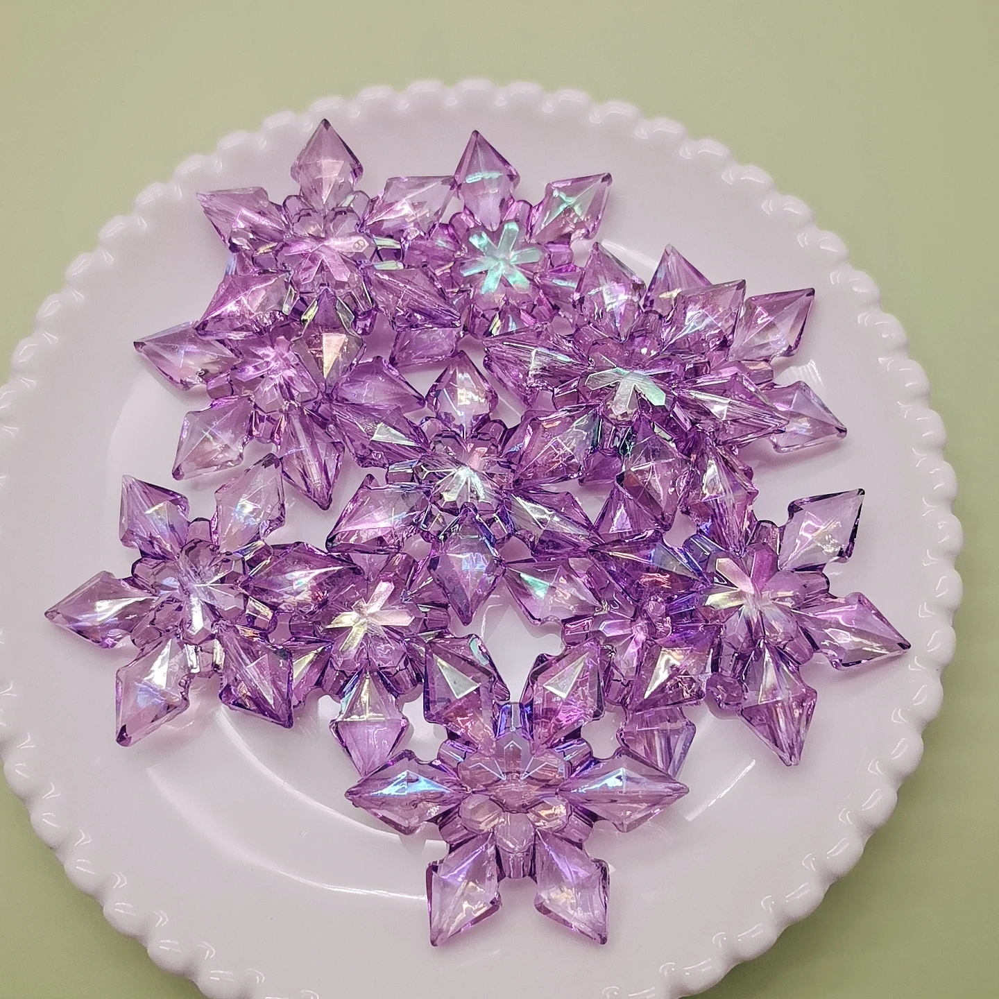 

100pc Transparent Acrylic Snowflake Beads Christmas Pendant Charms Wedding Hanging Ornament Craft Decor Diy Keychain Accessories