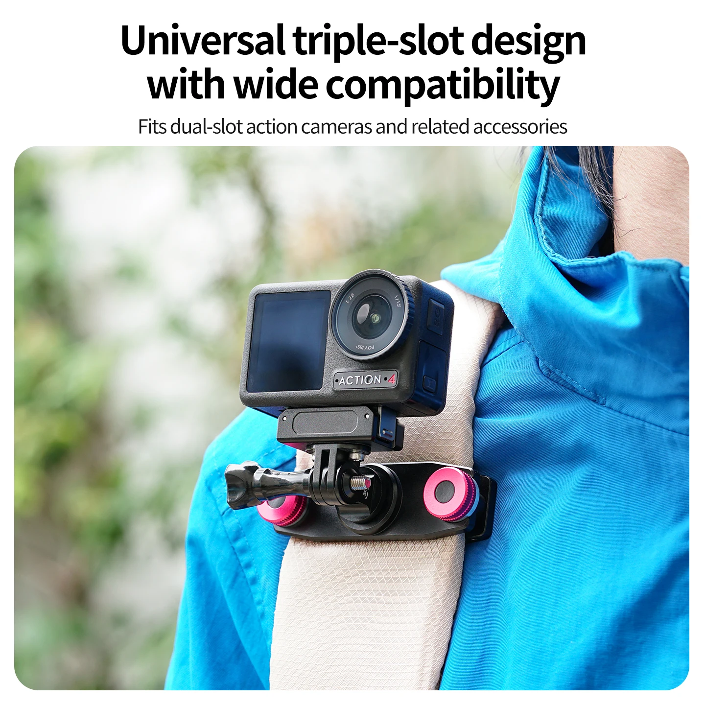 Rucksackgurt-Clip 360 ° Drehbarer Cold-Shoe-Erweiterungsrahmen mit Hutklemme für DJI Osmo Pocket 4 3 Kamera-Zubehör – Detail 11