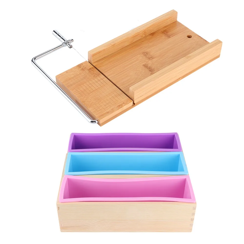 Flexible Silicone Soap Making Mold Scale Design Rectangular Shape DIY Soap Mold Manual 1200ml Capacity Soap Cutter