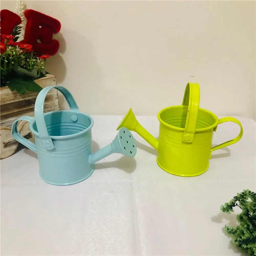 Cute Watering Can Lightweight Galvanized Iron Flower Planting Pot Watering Can  Candy Color Mini Watering Can Photography Props