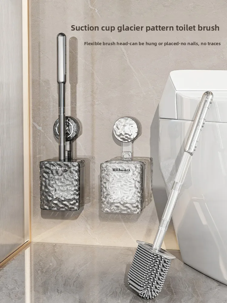 

New High Aesthetic Wall-Mounted Long-Handle Toilet Brush No Installation Small Size No Dead Angle Bathroom Cleaning Tool