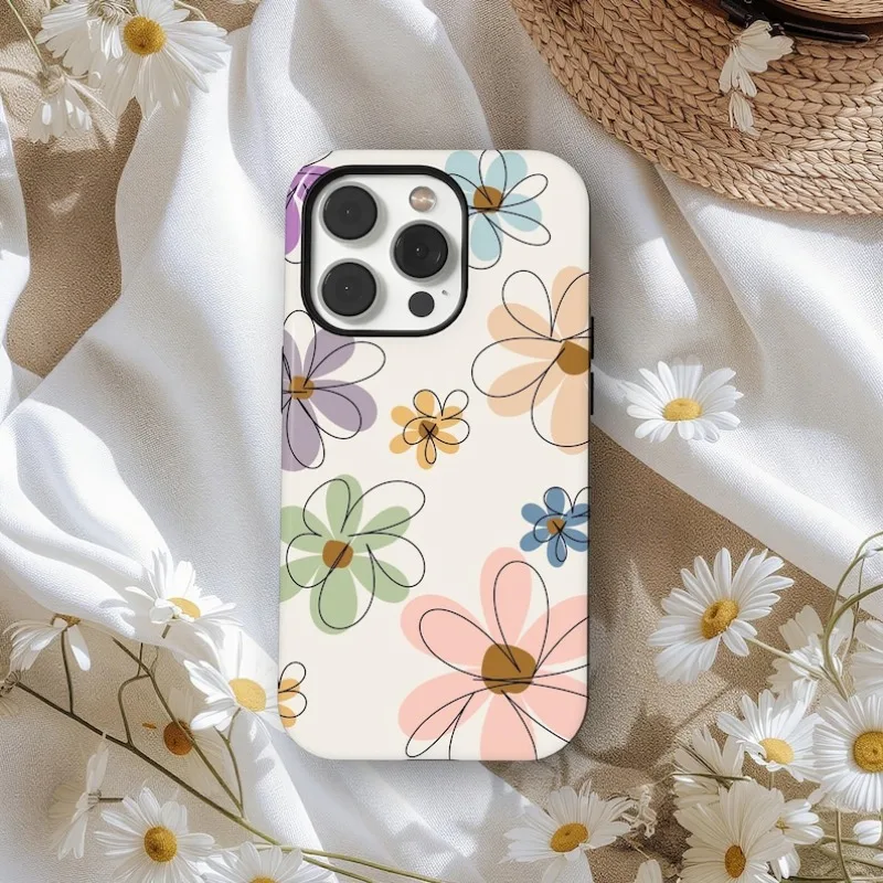 

Чехол для телефона Daisy, весенний магнитный чехол для телефона для IPHONE 17, 16,15, 14, 13, 12, 11 PRO MAX Plus 16e, двухслойная задняя крышка из жесткого ТПУ