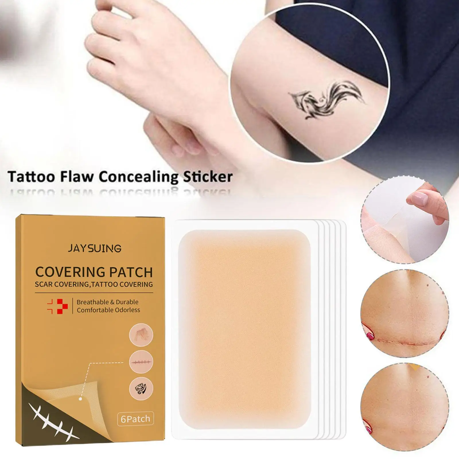 Película de tatuaje impermeable, parche ultrafino, tatuaje de cicatriz, compresión, cubierta de acné, cintas para ocultar defectos, accesorios H1Y7