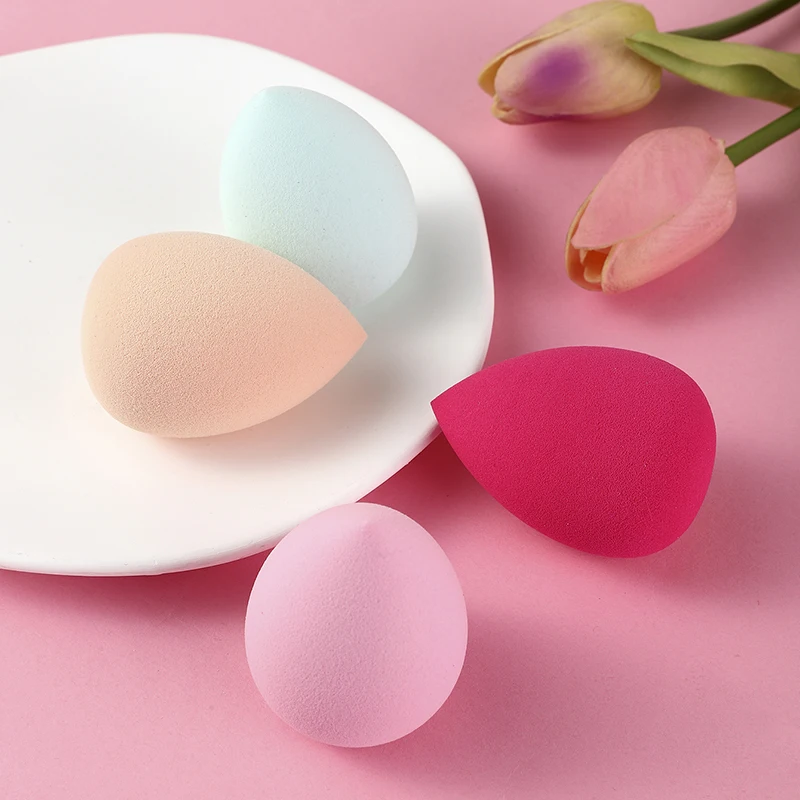 12 pieces of teardrop shape sponge puff beauty egg suitable for applying makeup beauty make-up tools, multiple colours stylish a