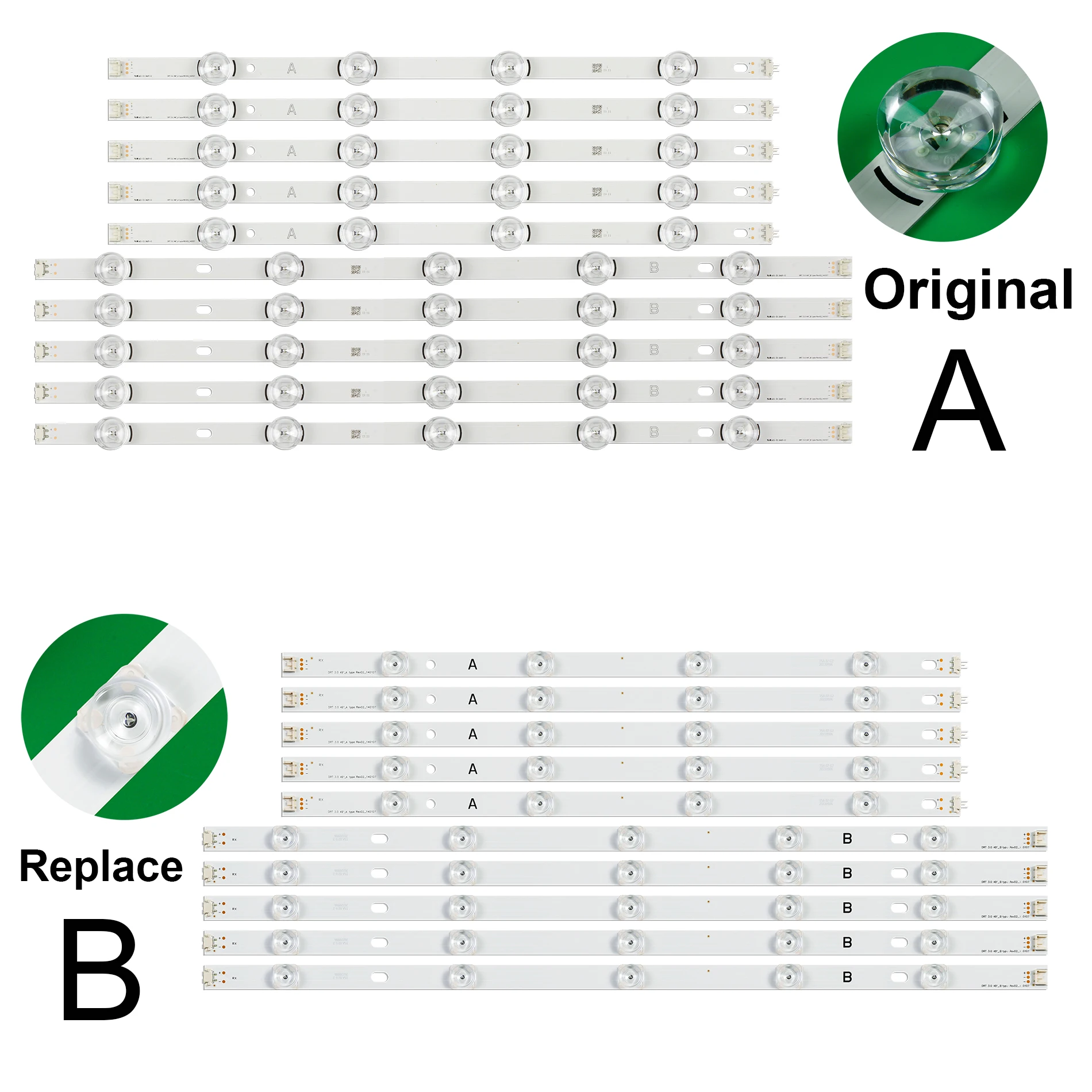 10pcs LED strip For Innotek DRT 3.0 49
