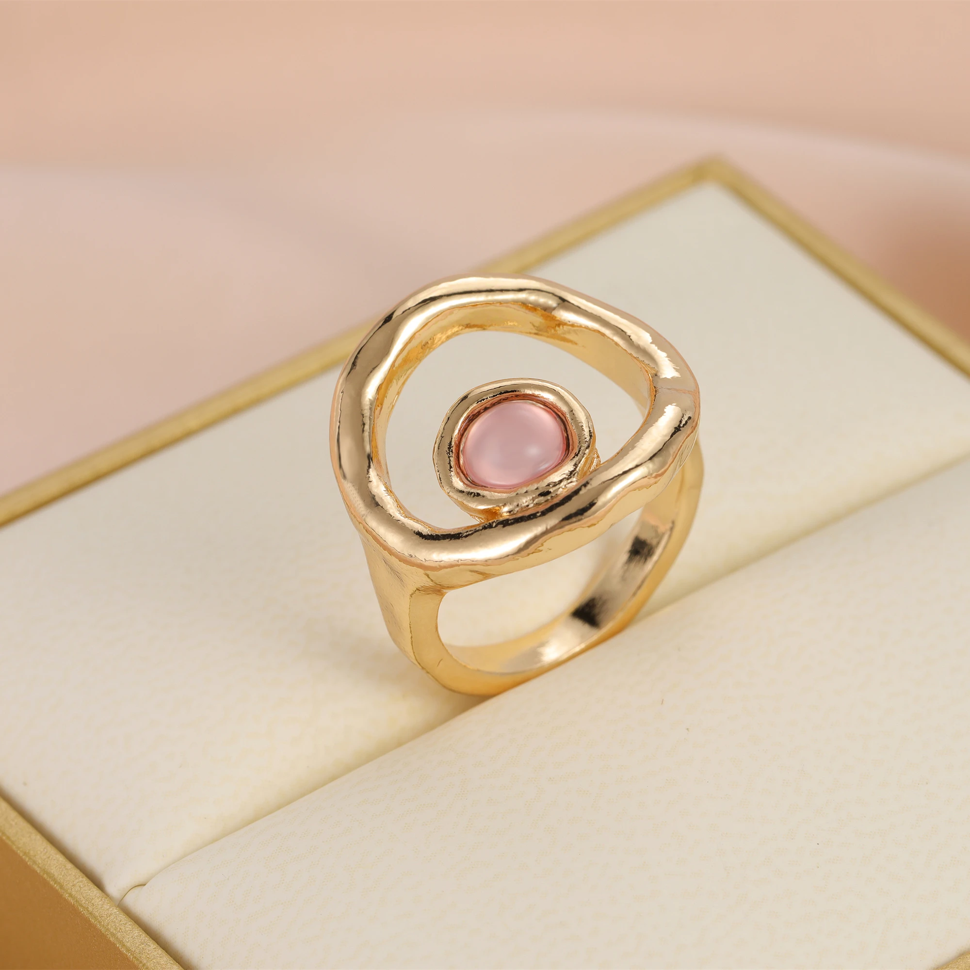 Anslow Fashion Finger Ring Jewelry For Woman Girl's New Elegant Girl Lady Party Wedding Couple Gold Plated Engagement Wholesale