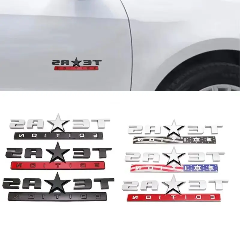 

3D ABS TEXAS EDITION Badge Rear TrunkFor Jeep Chevy Silverado Fender Emblem Sticker GMC Sierra Car Decals Accessories