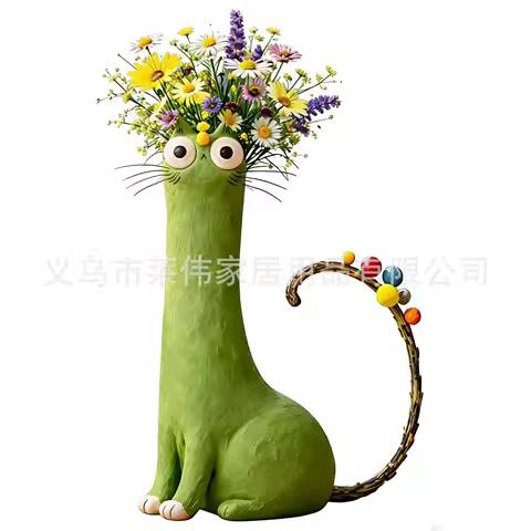Funny Cat-shaped Vases, Vase Ornaments, Home Office Decoration, Cartoon Animals, Gifts, Multiple Options to Choose From