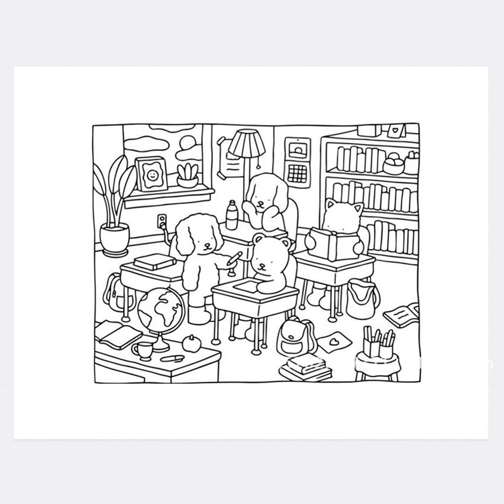 Libro da colorare Libro di pittura Disegni audace e facili Libro da colorare carino Libro da disegno interattivo Montessori per bambini Immaginazione