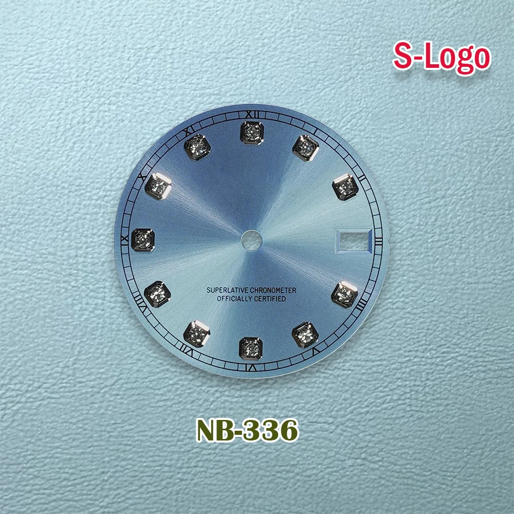 28.5mm S Logo NH35 Diamond Sunray Dial Suitable For NH36 Japan Movement High Quality Watch Modification Accessories Repair tools