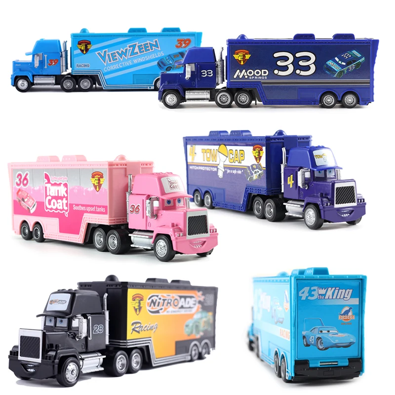 

Anime Disney Pixar Car 2 Cars 3 Mack Chick Hicks King Francesco Hudson Truck Toys Car 1:55 Die Cast Model Kids Birthday Gifts