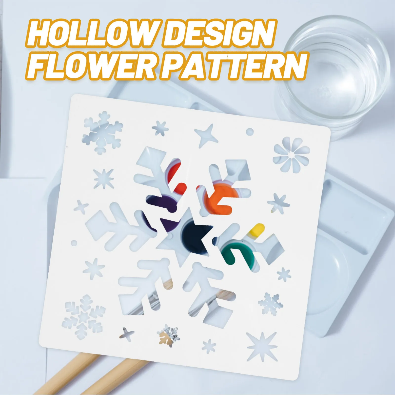 6pcs Reusable Snowflake Stencils for DIY Crafts, Wall Art & Drawing – Durable, Washable, Safe Plastic Templates