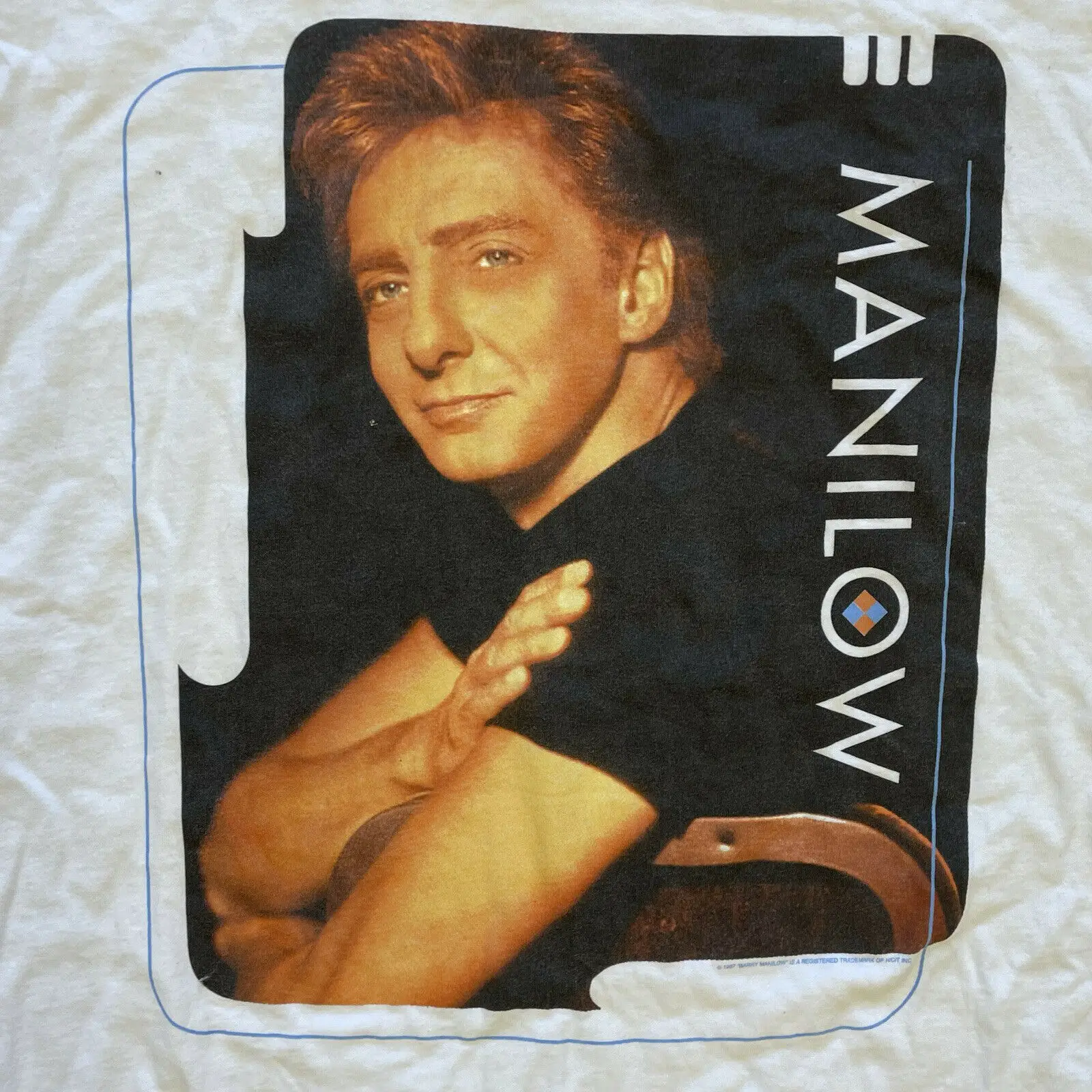 

Vintage Tour Of The World Barry Manilow Shirt Short Sve White S-4XL LI556