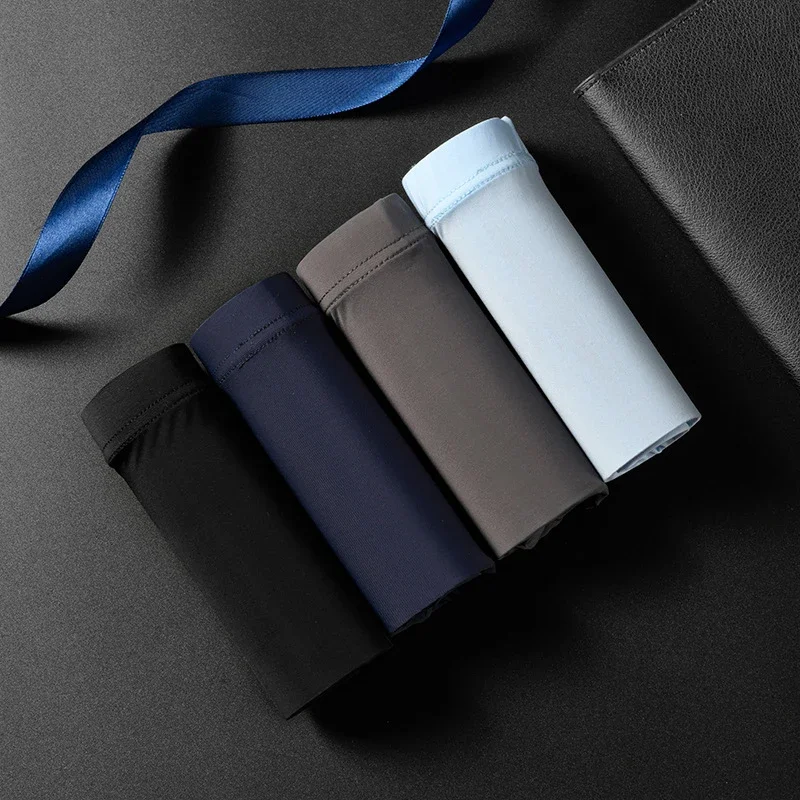 Männer Sommer Eis Seide Boxer Briefs Unterwäsche Dessous Unterhose Shorts Ultra-dünne Atmungsaktive Sexy Nahtlose Höschen