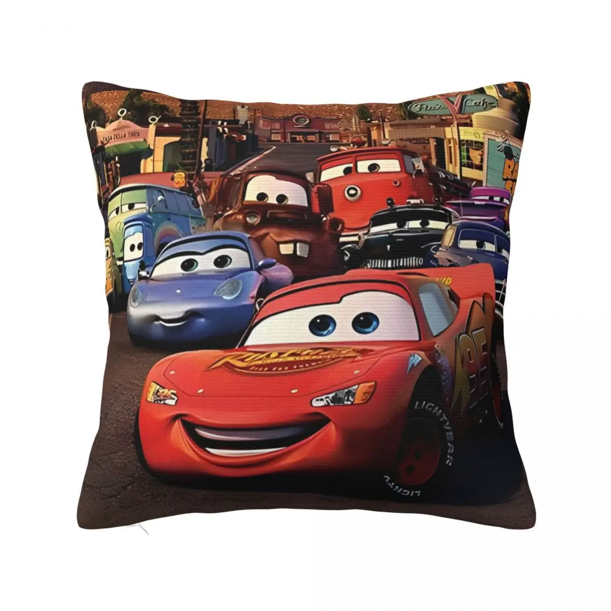 Cars Sunny Day With Best Friends Pillowcase Polyester Cushion Cover Lightning McQueen Throw Pillow Case Cover Zippered