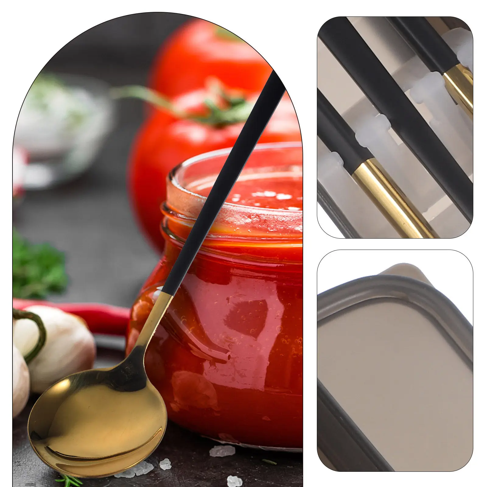 1Set Stainless Steel Spoon and Chopsticks Set Portable Flatware Kit Dishwasher Safe Rustproof Travel Dining Tableware Cutlery view 6