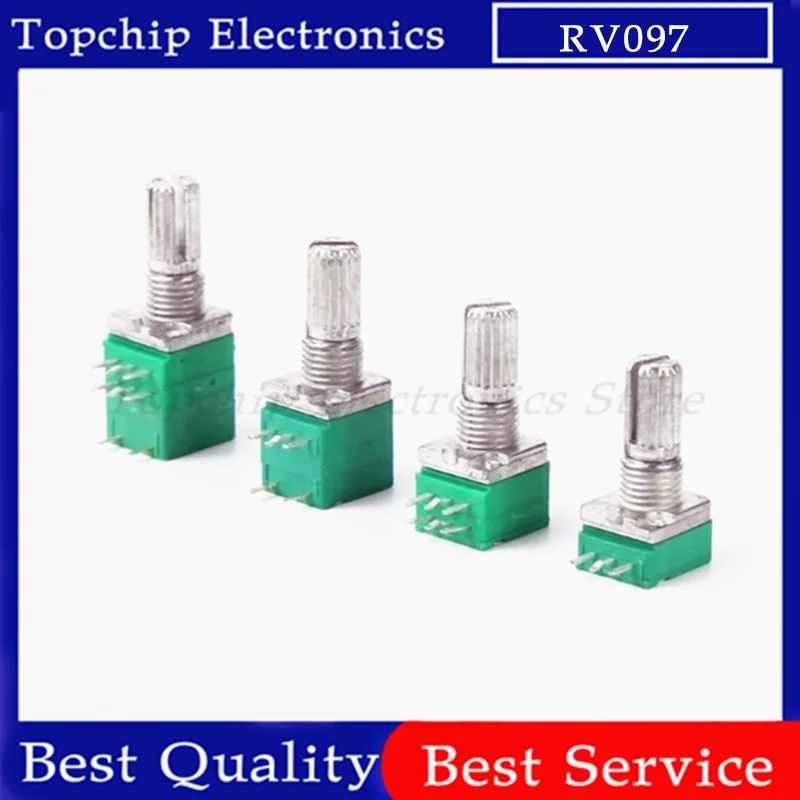 5pcs RV097 RK097 5K 10K 20K 50K 100K 500K 3pin 5pin 6pin 8pin Shaft 15mm Audio Amplifier Sealed Potentiometer RV097NS RK097NS