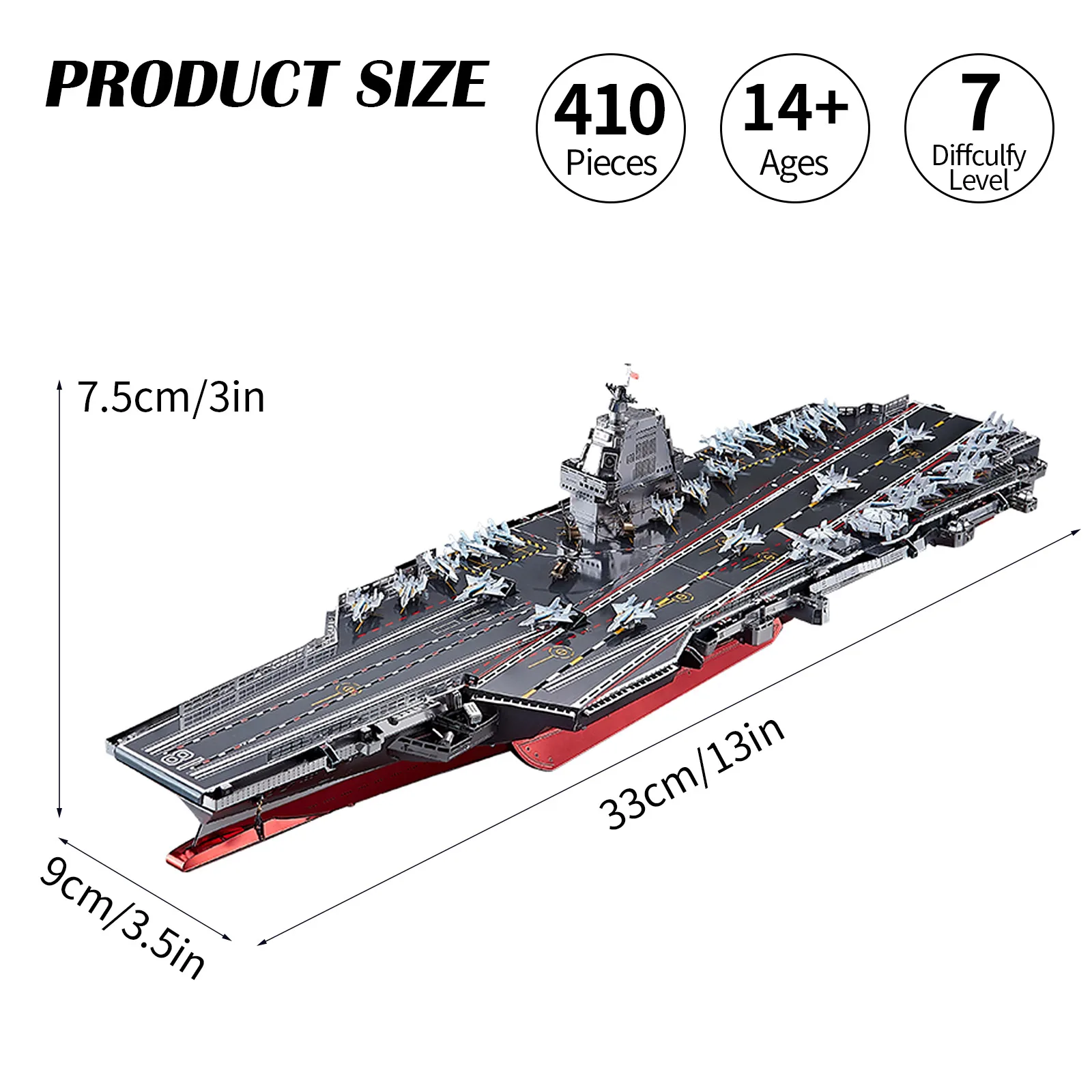 IRON STAR Fujian Aircraft Carrier Military Model Kits DIY Laser Cutting 3D Metal Puzzle Jigsaw Toys for Adults