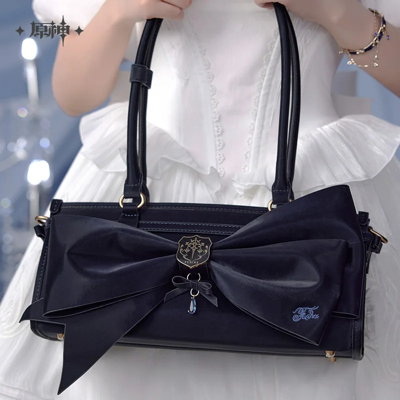 Genshin Impact Furina Theme Ita Bag Borsa baguette bianca nera Borsa a tracolla casual anime autentica autentica Vendita calda Disponibile