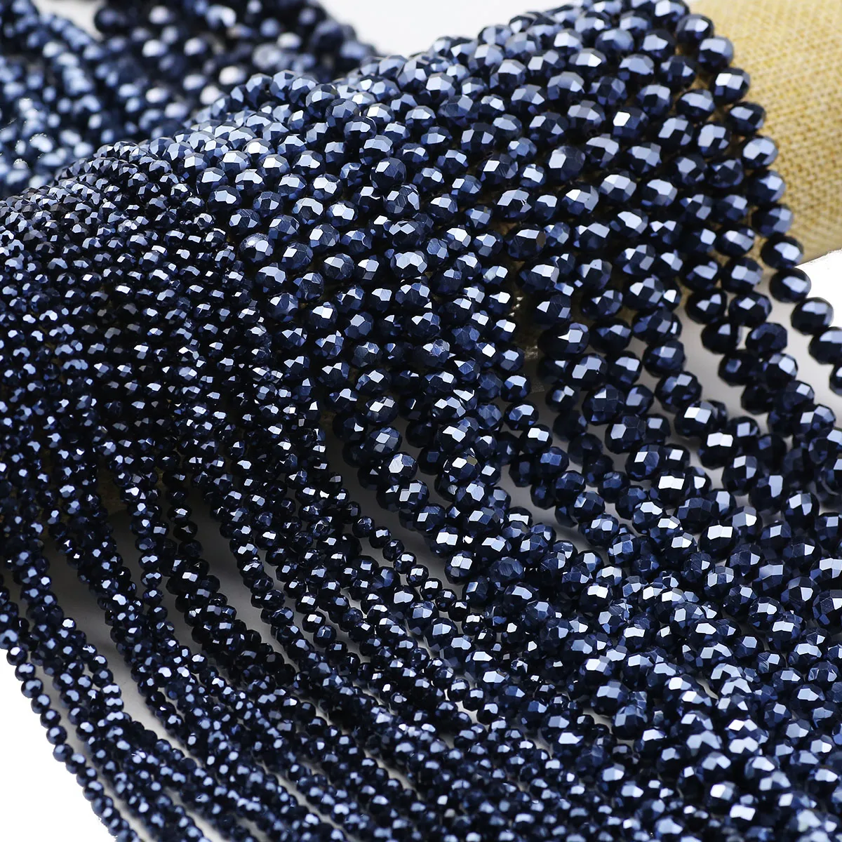 Electroplated Black Cut Angle Austrian Crystal Flat Round Loose Beads For Jewelry DIY Bracelets Earrings Accessories 3/4/6/8mm